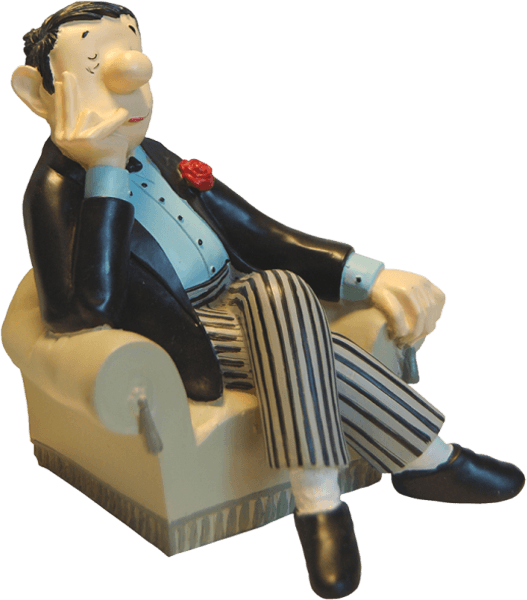 Buchstuetze: Herr im Sessel