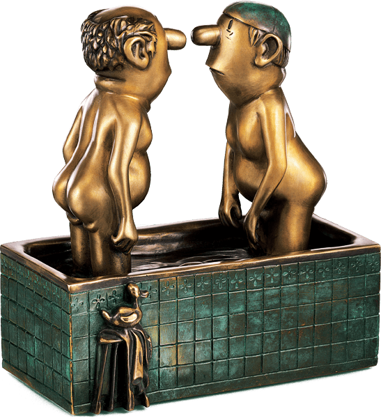 Skulptur: Herren im Bad (Bronze)