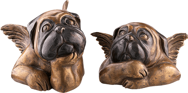 Skulptur: Set - Sixtinische Möpse (Bronze)