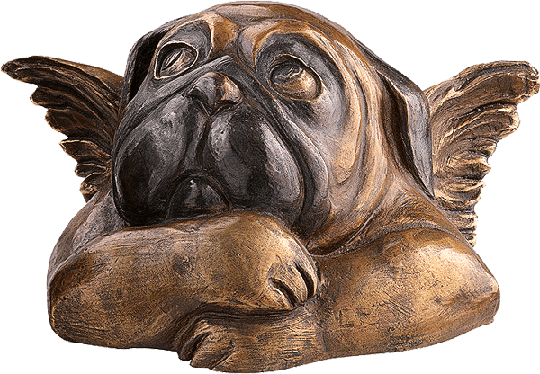 Skulptur: Sixtinischer Mops mit verschränkten Armen (Bronze)